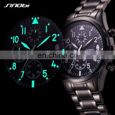 SINOBI Car Wristwatch S9639G Mansculinity Male Watches Chronograph Handwatch Night Light Watches Pilot Watch Montre Homme