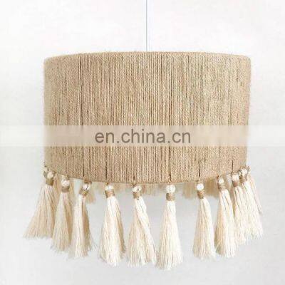 Hot Sale Macrame Lampshade With Jute Boho Hanging Pendant light