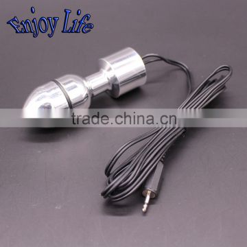AES047 electro shock anal plug sex toys, 90mm*30mm aluminium Electrotherapy butt plug, male prostate massager