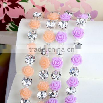 Flower Rhinestone Chains in bulk for DIY Decoration