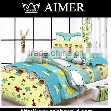 2015 modern cheap cotton 4 pieces purple quilt cover luxury silk bedding fitted sheet