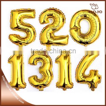 Hot sale 16inch number balloons gold and silver for wedding decoration                        
                                                Quality Choice
