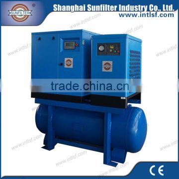 Electrical rotary screw low price compressor with tank and dryers