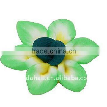 Handmad Polymer Clay Beads, Flower, Multicolor, about 26x9mm, hole: 2mm(RESI-Q008-10)