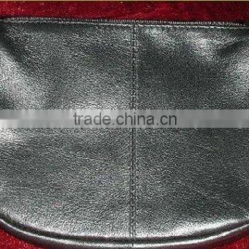 Leather cosmetic pouch