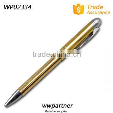 2016 New Style Gold Office Pen with Metal Clip with Customized Logo