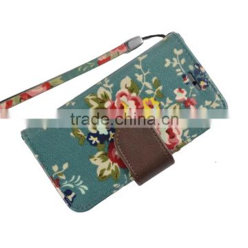 Printing Flower Pattern PU Case For Wiko Bloom