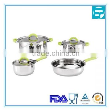 7Pcs Stainless Steel silicone camping cookware