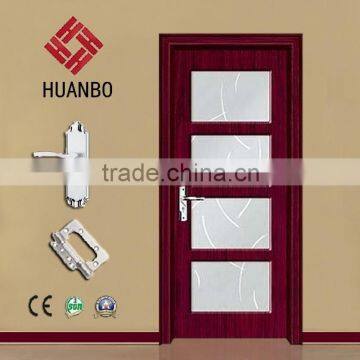 Latest design washroom glass door pvc made in china doors