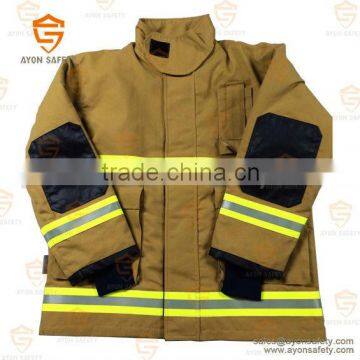 PBI yellow Water proof fireman clothing with3m reflective stripe Aramid material EN 469 standard-Ayonsafety