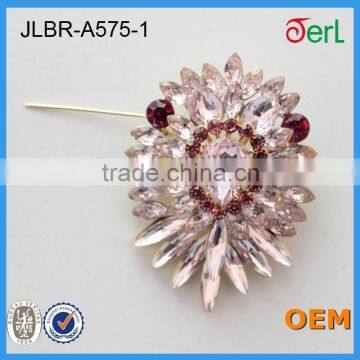 lovely large crystal brooch for garment accessories