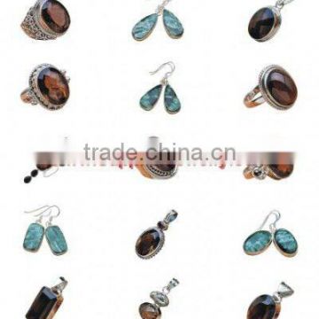 Mix Stone Jewellery Silver Accessories Wholesale High Quality Costume Jewelry Pendants