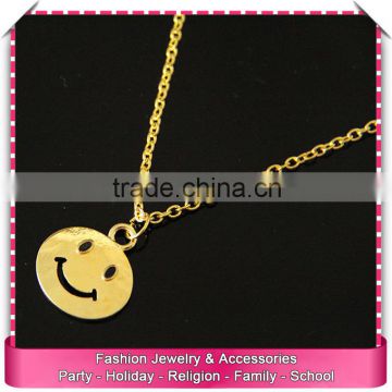 Simple imitation gold chain necklace designs, smile face imitation gold chain necklace designs
