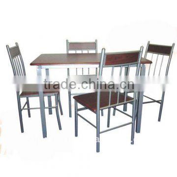Steel tube and MDF dining room table set