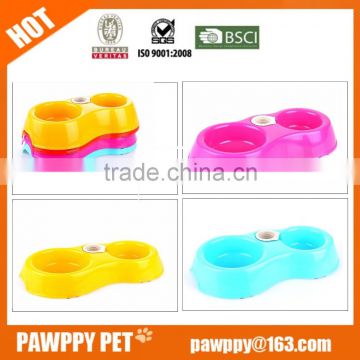 Eco-friendly plastic double dog bowl pet water feeder