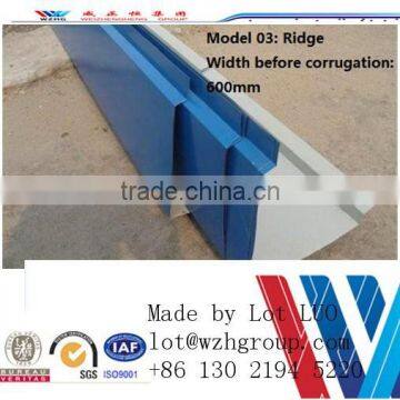 color coated steel roofing ridge sheet/Color Steel Sheet Roof Ridge Tile/ Color Steel Roof Ridge Tile