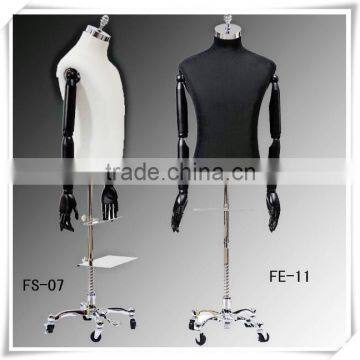 male woodern arm linen half body tailor dress form mannequin