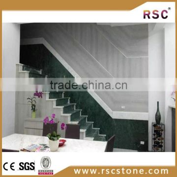green marble stairs
