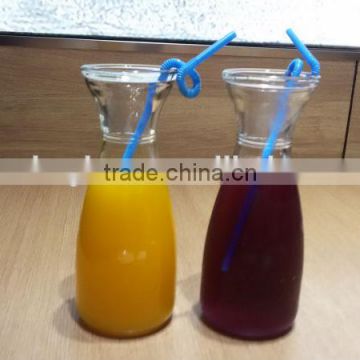500ml drinking glass bottle with straw glass juice bottle glass beverage bottle