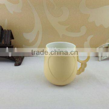 yellow color glaze ceramic mug coffee cup