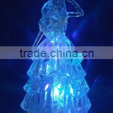 clear acrylic manufacturer LED flashing bride in wedding dresses decorations gift