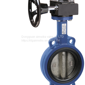 4020G PN16 Water Ductile Iron Butterfly Valve  Closed / Opened Blue Color