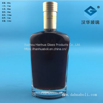 Top selling 500ml rectangular glass wine bottle wholesale
