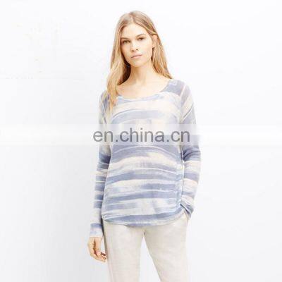 Lady Cashmere O-Neck Tie-Dye Sweater