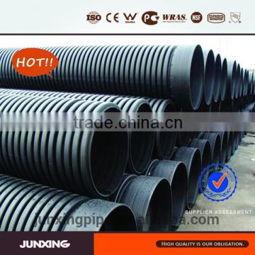 DN500 sn4 plastic culvert black hdpe corrugated pipe for sewerage