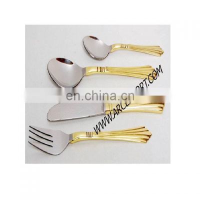 gold plated stainless steel fancy handmade cutlery set for sale