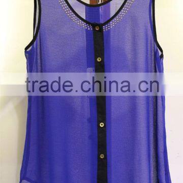 rhinestone new design woman tank top