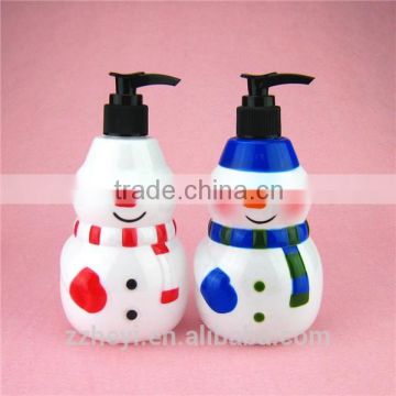 Christmas product snowman shaped bottle for cosmetics packaging