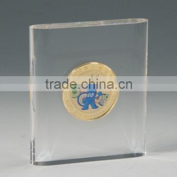 high polish Souvenir Coin embedment display block