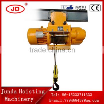 380V/3phase 12M 1-10T China factory compact structure light weight CD1 electric wire rope hoist high speed electric hoist