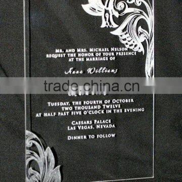 High Transparent custom customized acrylic invitations