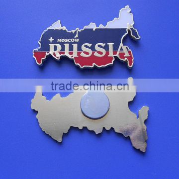 Moscow Russia map cutting out shaped metal fridge magnet