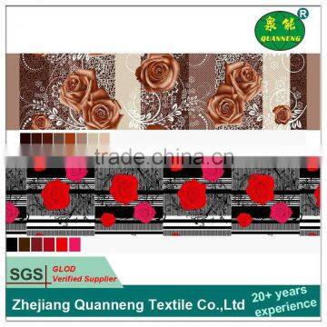 Dark color flower designs polyester fabric for home textile