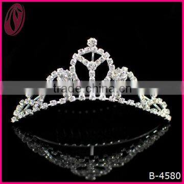 Manufacture wholesale elegant princess metal rhinestone tiara hair comb