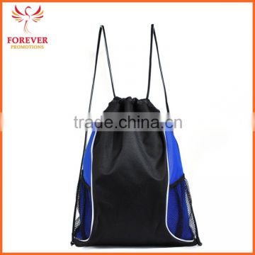 Wholesale Nylon Drawstring Backpack Cheap Sports Bag With Mesh Pocket Promos Gifts Backpack Supplier Sample Free