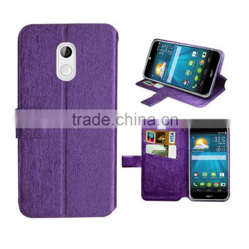 Purple wallet leather case for Acer Liquid Z200 case silk slim case high quality factory price