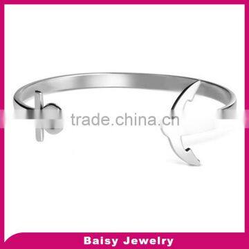 high polish comfirt fit shiny fashion 316 stainless steel anchor bangle