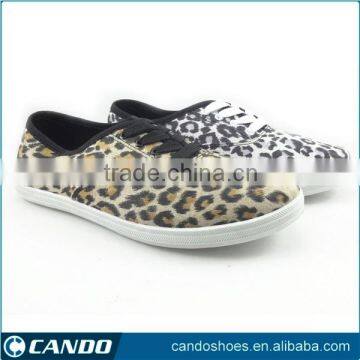 lady flat shoe latest design lady shoes Leopard canvas shoe