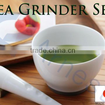cookware kitchenware tea cups ceramic mortar and pestle japanese bowls matcha green tea powder pestle leaf grinder 76133