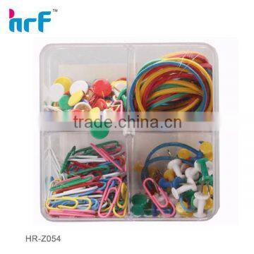 colorful Paper Clip Set With Rubber Bands