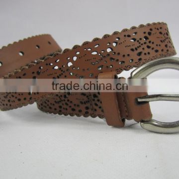 L-B 007 fashion perforated PU leather fake leather belt for girls