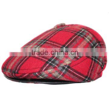 Men's Plaid Wool golf cap with earflap