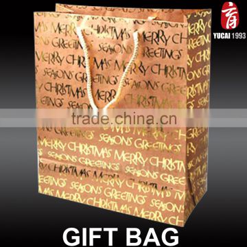 Wholesale Custom Style Hot Stamping Gold Art Paper Gift Bag