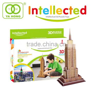 Intelligence toy puzzle of world famous building 3d puzzle Empire state building