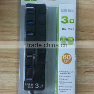 Super Speed 7 Ports USB3.0 HUB with switch button/usb3.0 to usb2.0 converter