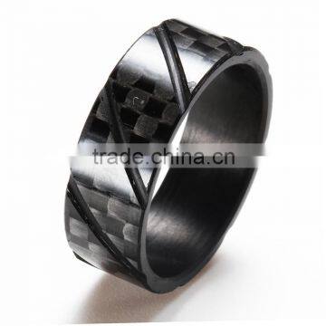 New 2016 Wholesales High Quality Luxury Men's 100% Real Carbon Fiber Ring